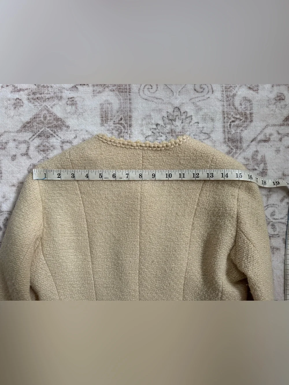 Chanel vintage 1990 spring summer ecru runway jacket no size tag